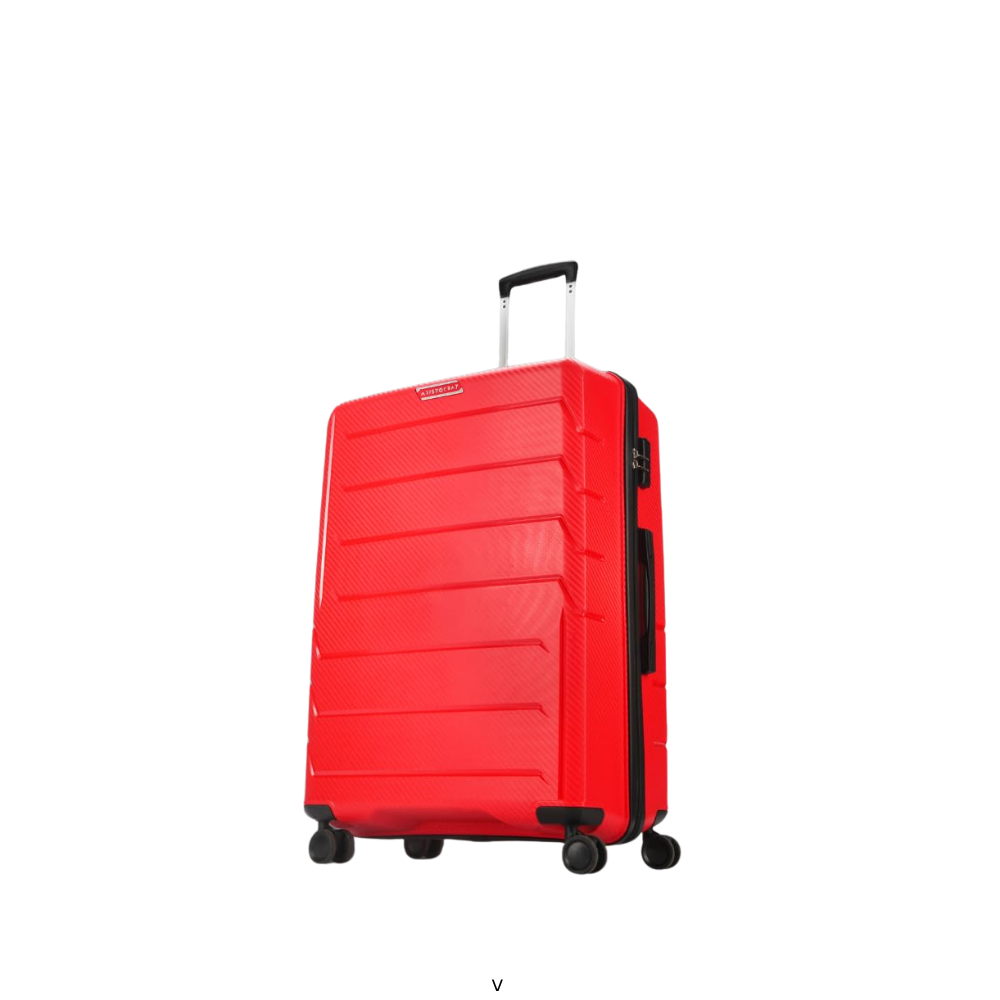 Aristocrat Chroma Set of 3 Hard Spinner Luggage (55+65+75Cm) Robust Construction with Strong Wheels,Rust-Free Trolley, Secured Zip and Combination LockRed, Small, Medium, Large  7-Year Warranty