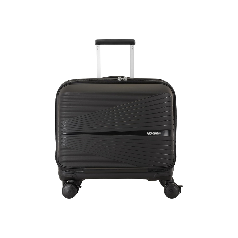 American Tourister AIRCONIC2.0 Rolling Tote Cabin Polypropylene (PP) Hard 8 Wheels Spinner LuggageSuitcaseTrolley Bag for Travel (Black), Small,